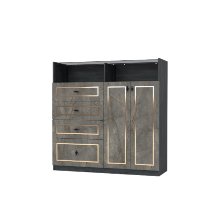 ตู้ลิ้นชัก 4 ลิ้นชัก WISDOM DESIGN FURNITURE GDW-121 120 ซม. สีแอชเกรย์/บราวน์มาร์เบิ้ล_1